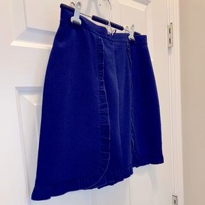 Club Monaco Ruffle Navy Mini Skirt